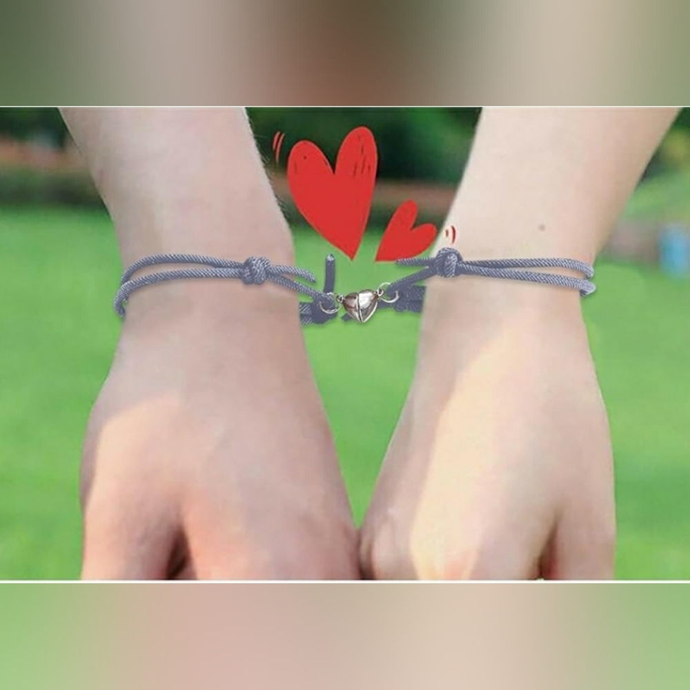 LOVE silver blue bracelets for couple